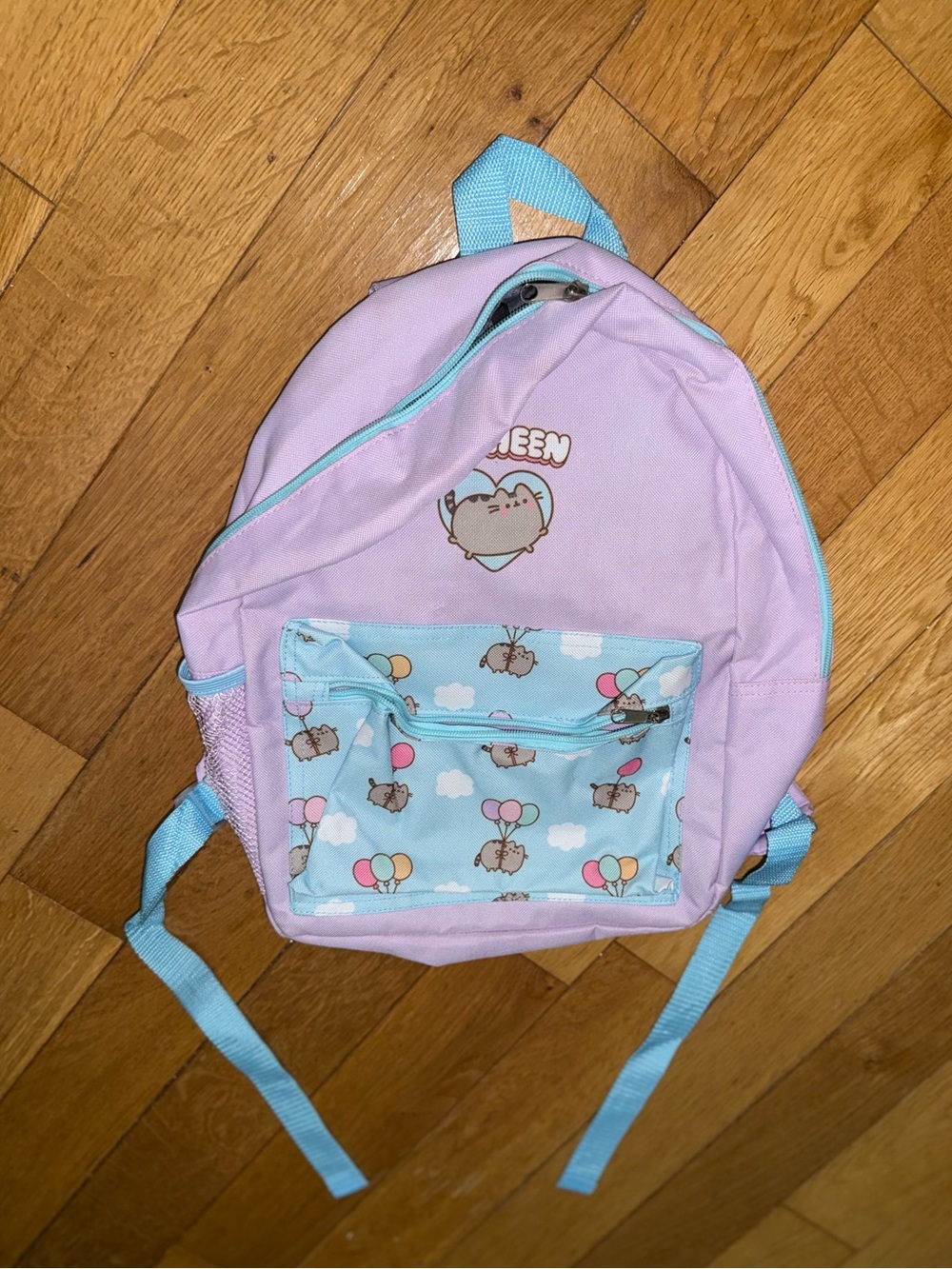 Pusheen Lavender Backpack with Light Blue Balloon Pocket